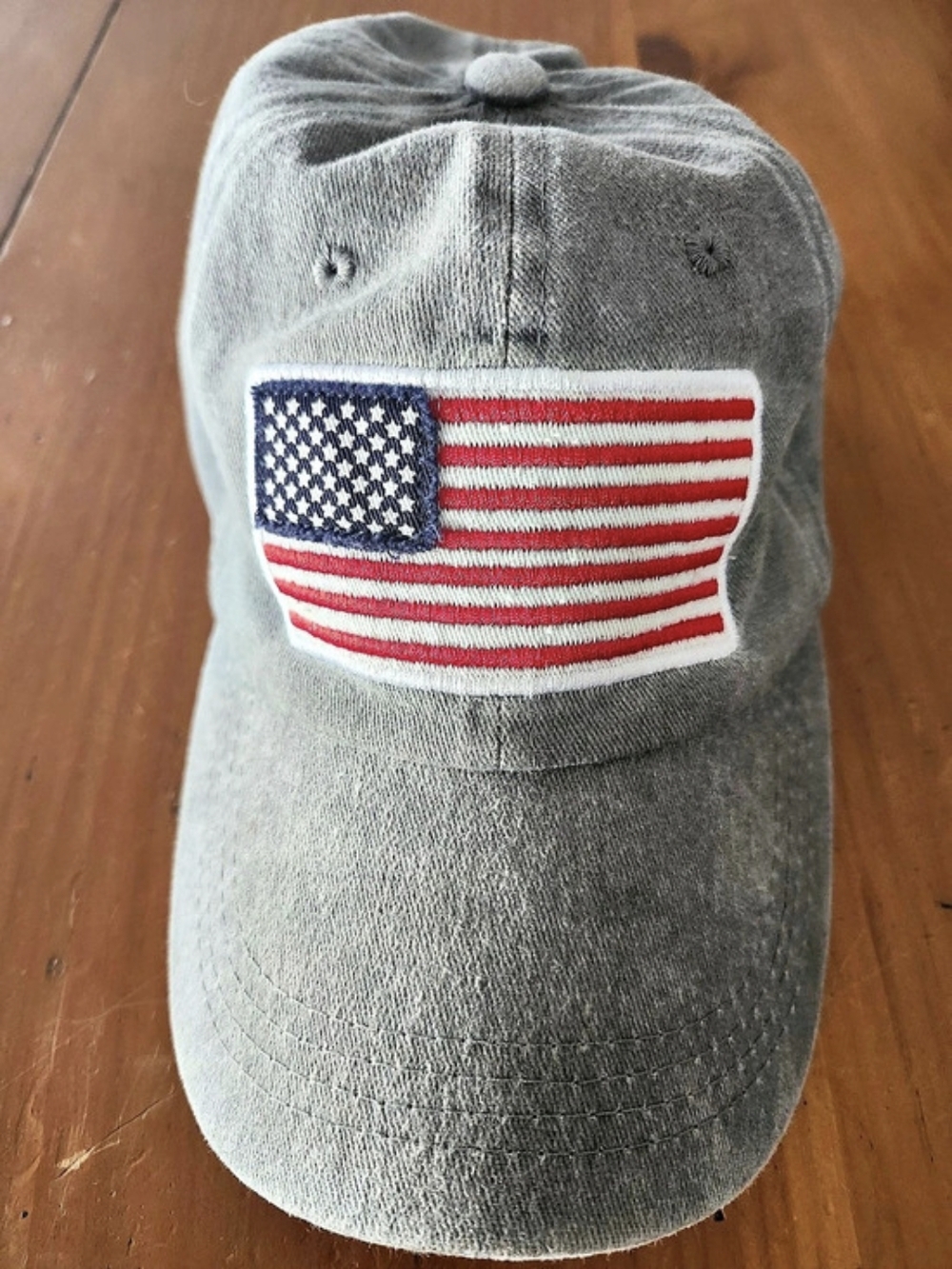 American Flag Embroidered Gray Hat Like New